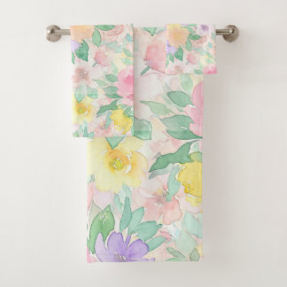 Patrón floral de acuarela pastel – Primavera suave