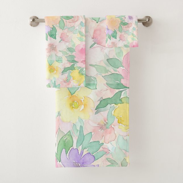 Patrón floral de acuarela pastel – Primavera suave (In situ)