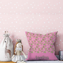 Patrón floral de acuarela rosa almohada de lanzami