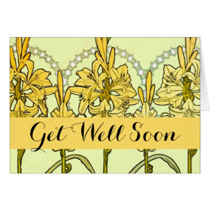Patrón floral de Alfonse Mucha Art Nouveau Lily