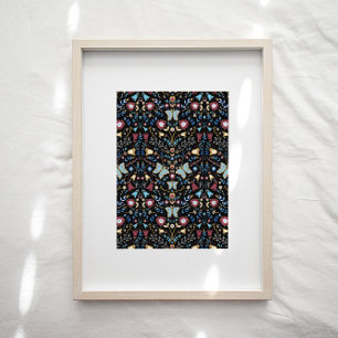 Patrón floral de arte folclórico