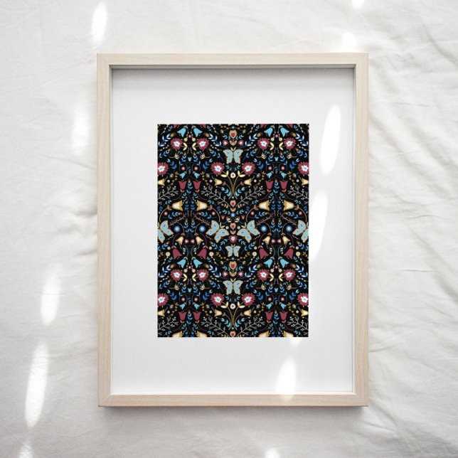 Patrón floral de arte folclórico (Subido por el creador)