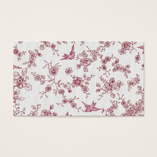 Patrón floral de aves de cosecha rosadas Shabby Ch (Frente)