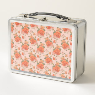 patrón floral de boda de primavera rosa naranja