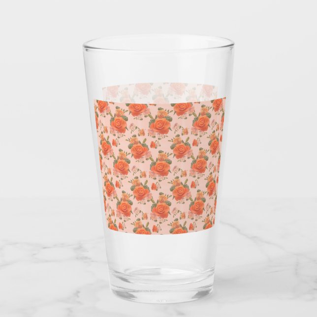 patrón floral de boda de primavera rosa naranja (Anverso)