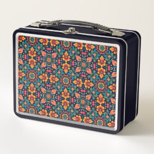 Patrón floral de Boho colorido Simetría elegante