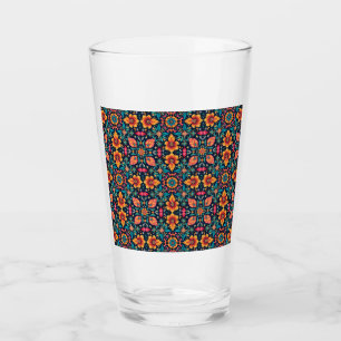 Patrón floral de Boho colorido Simetría elegante