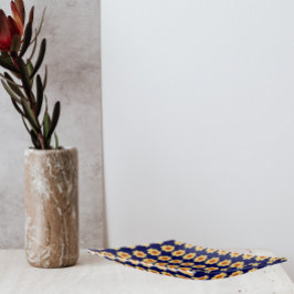 Patrón floral de Dahlia amarillo en azul