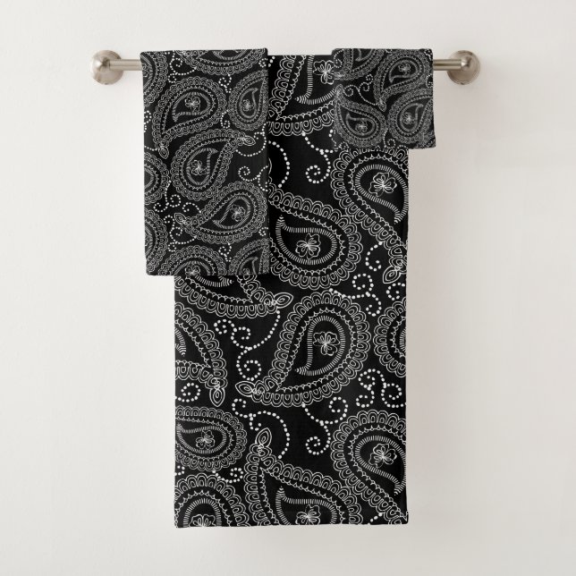 Patrón floral de Damask elegante en blanco y negro (In situ)