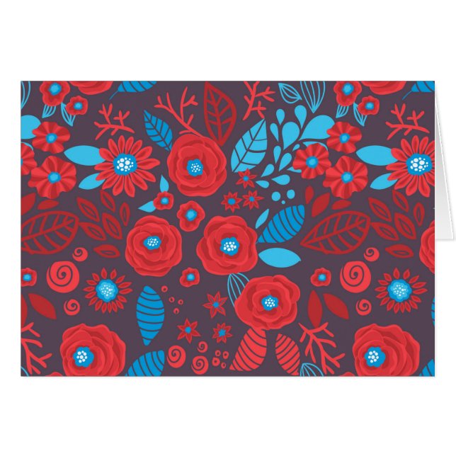 Patrón floral de Doodle (Anverso (Horizontal))