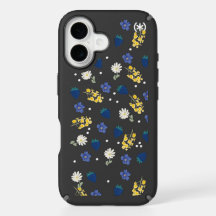 Patrón floral de flor silvestre y zarzamora