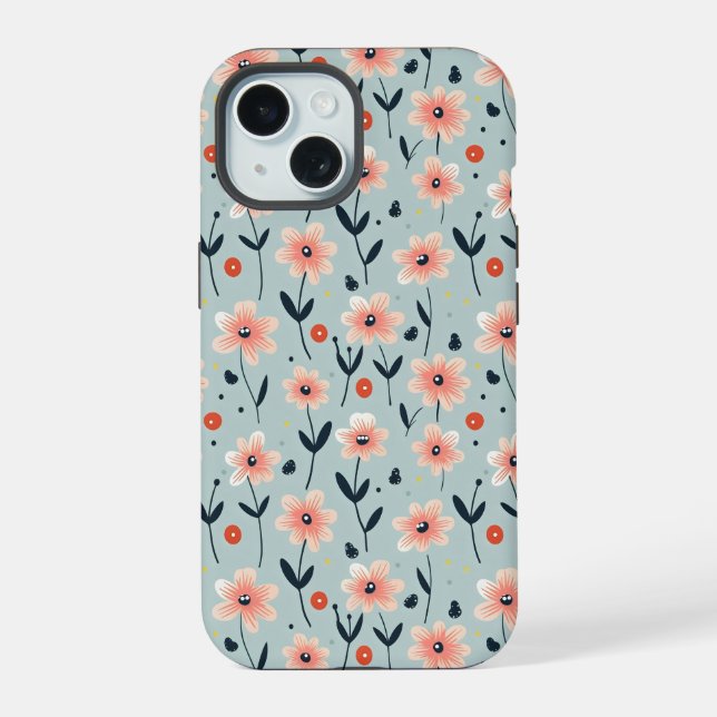 Patrón floral de flores rosadas (Reverso )