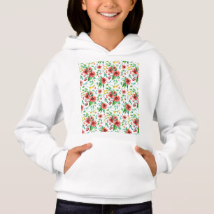 Patrón floral de flores rosadas pintadas a mano-23