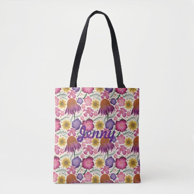 Patrón Floral de flores silvestres - Bolsa de teta (Anverso)