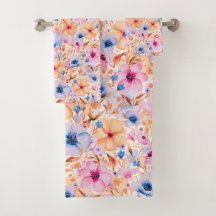 Patrón floral de flores silvestres en acuarela col