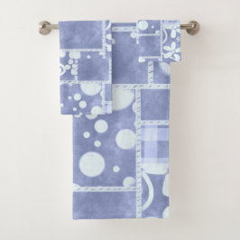 Patrón Floral de Gingan Azul Crazy Quilt