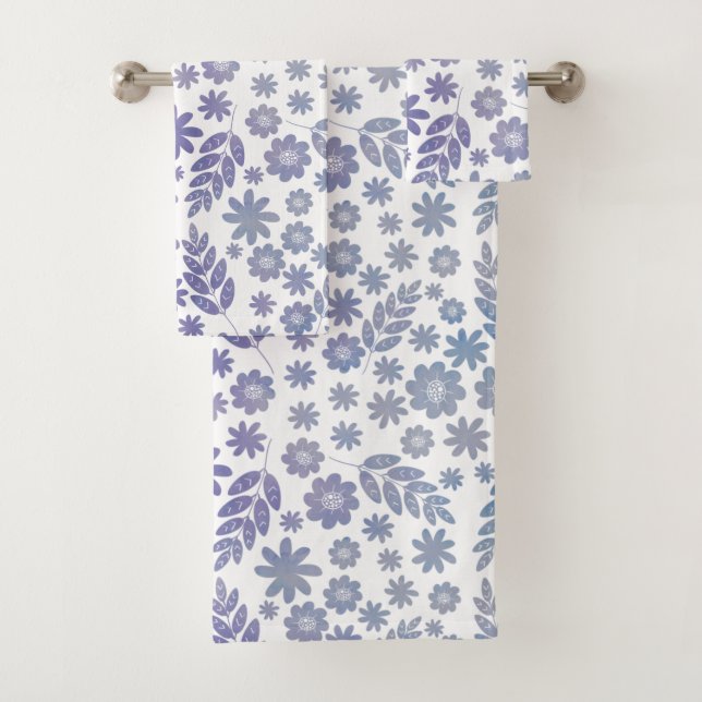Patrón floral de gris y lavanda (In situ)