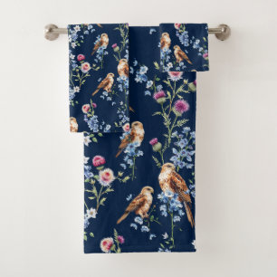 Patrón floral de guijarro azul de águila de Escoci