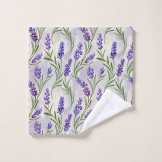Patrón floral de lavanda en acuarela sin costuras