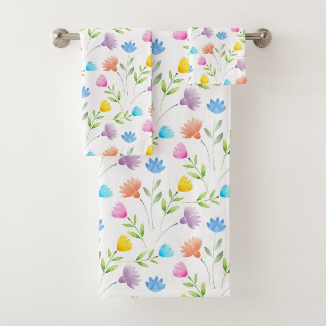 Patrón floral de Pluma Azul Rosa-Amarillo (In situ)