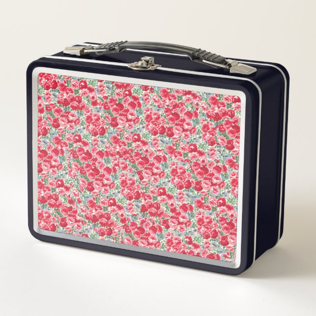 Patrón floral de rosa roja vintage (Anverso)