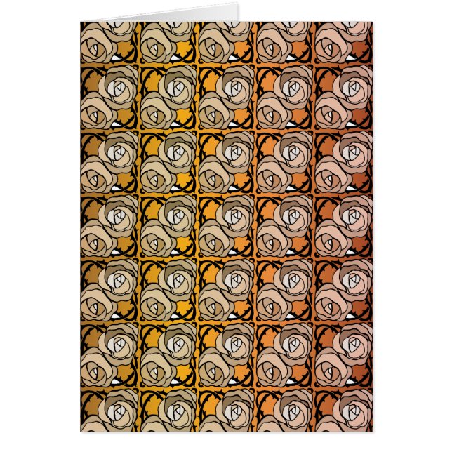 Patrón floral de Rosas negros y dorados de época (Frente)