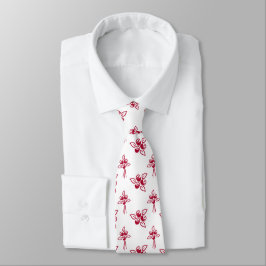 Patrón floral de rosas rojas de moda en corbata bl
