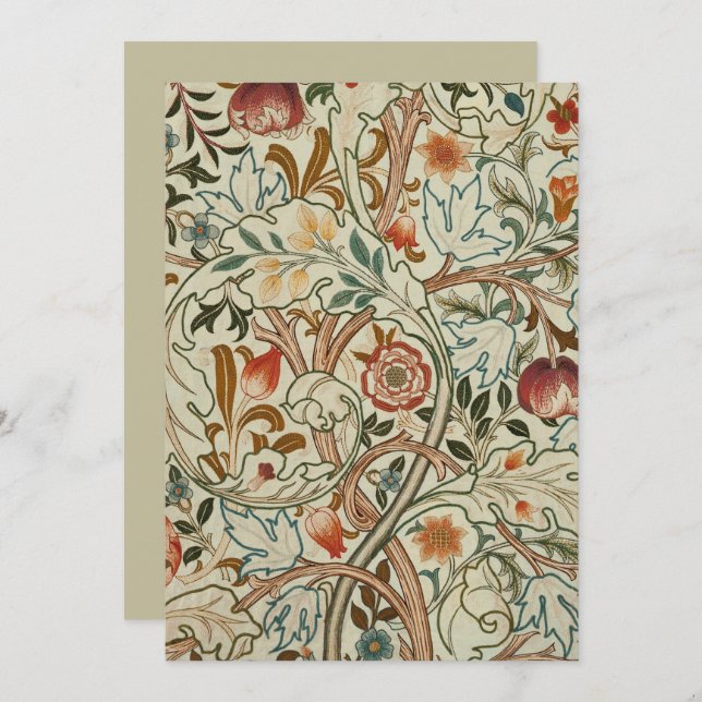 Patrón floral de William Morris Acanthus Embroider (Anverso / Reverso)