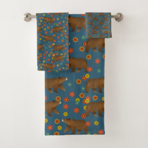 Patrón floral del oso