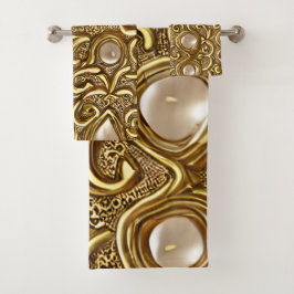 Patrón floral dorado de estilo barroco