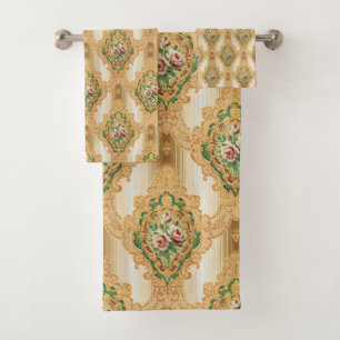 Patrón floral dorado de Moda vintage