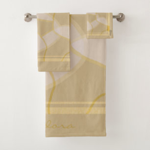 Patrón floral elegante de color beige dorado abstr