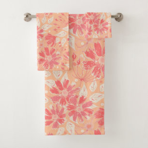 Patrón floral en tonos de melocotón de moda