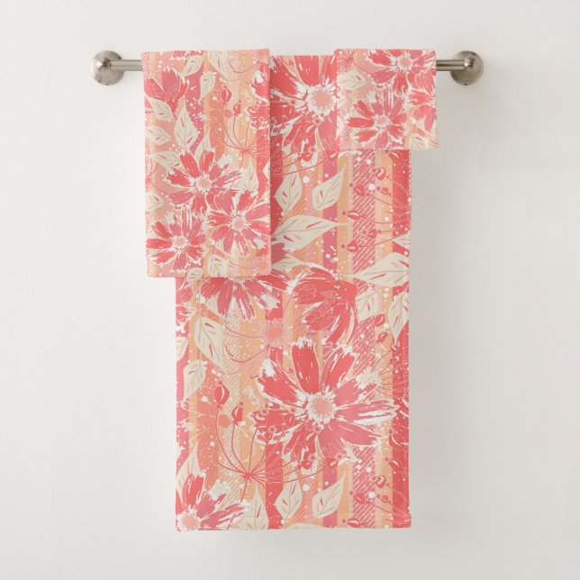 Patrón floral en tonos de melocotón de moda (In situ)