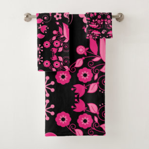 Patrón floral escandinavo rosa moderno