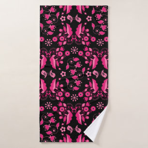 Patrón floral escandinavo rosa moderno