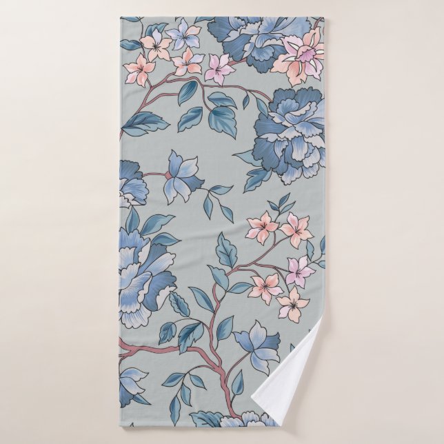 Patrón floral. Fondo transparente de las flores. F (Toalla de baño)