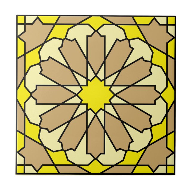 Patrón floral geométrico Azulejo  (Frente)