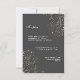 Patrón Floral Gris/Blanco - Invitación de Recepció