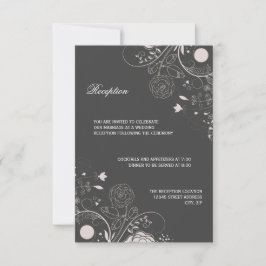 Patrón Floral Gris/Blanco - Invitación de Recepció