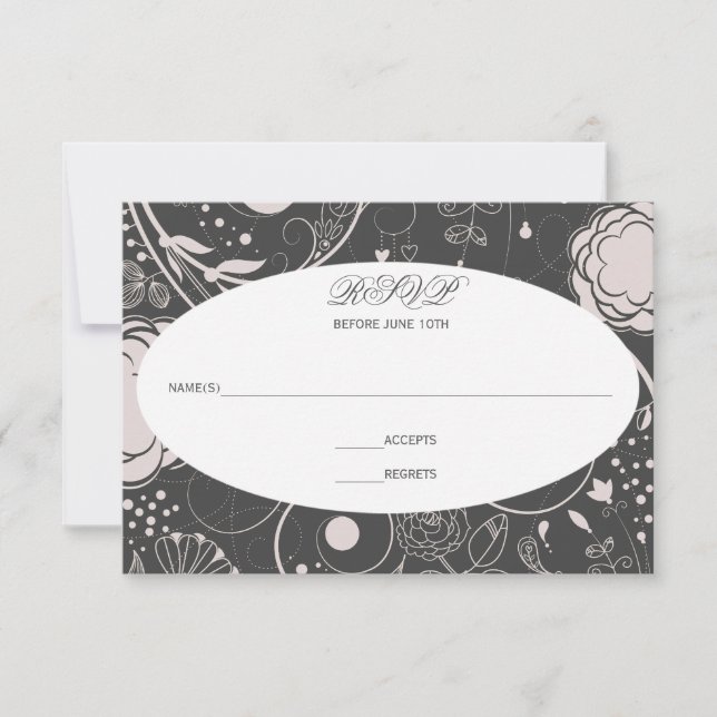 Patrón Floral Gris/Blanco - RSVP (Anverso)