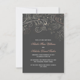 Patrón floral gris con tulipán - Anuncio de boda 3