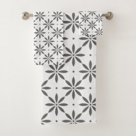 Patrón floral gris Toalla