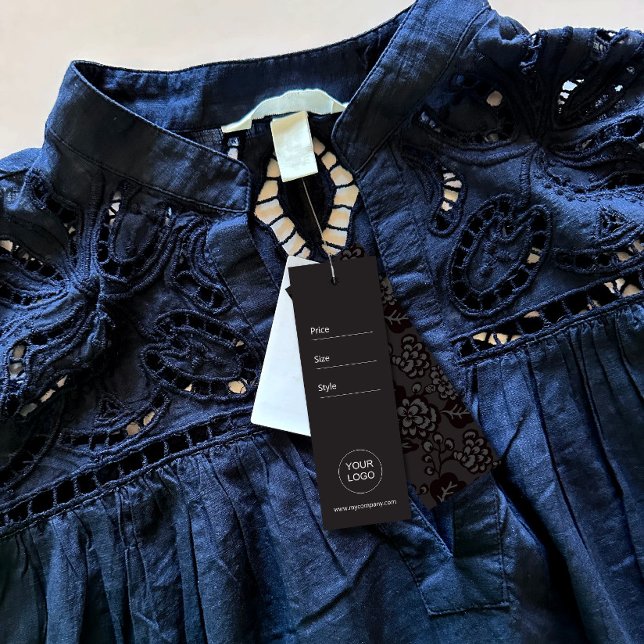 Patrón floral gris y negro vibrante y negrita (A business that thrives on bold and vibrant design, with a signature touch of floral patterns.)