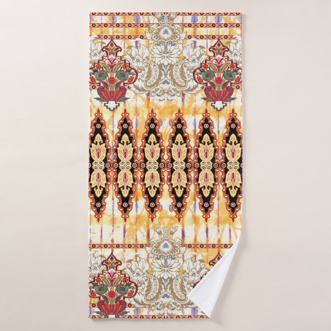 Patrón floral hongo étnico sin foco (Toalla de baño)