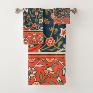Patrón floral indo-persa bohemio vintage rojo
