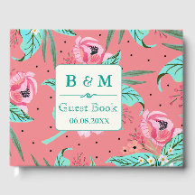 Patrón floral - Libro de visitas personalizado de