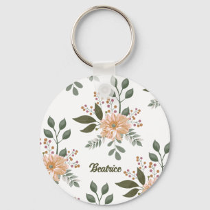 Patrón Floral - Llavero Personalizado