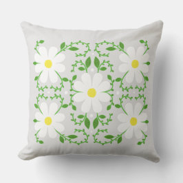 Patrón floral margarita almohada de lanzamiento