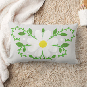 Patrón floral margarita almohada de lanzamiento